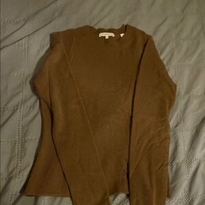 Vince Brown Crew Neck Sweater Smooth Knit Classic